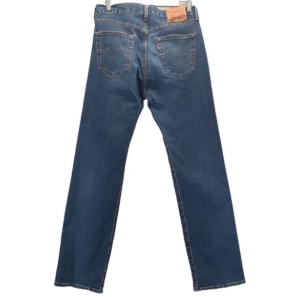 Levis Jeans Mens 32x32 Blue 501 Button Fly Straight Fit Denim Pants Western Work - Picture 2 of 11